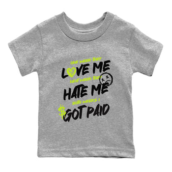 Foams One Black Volt shirts to match jordans I Got Paid sneaker match tees Air Foamposite One Black and Volt match shoes to clothes SNRT Sneaker Tees Youth Baby Heather Grey 2 tee