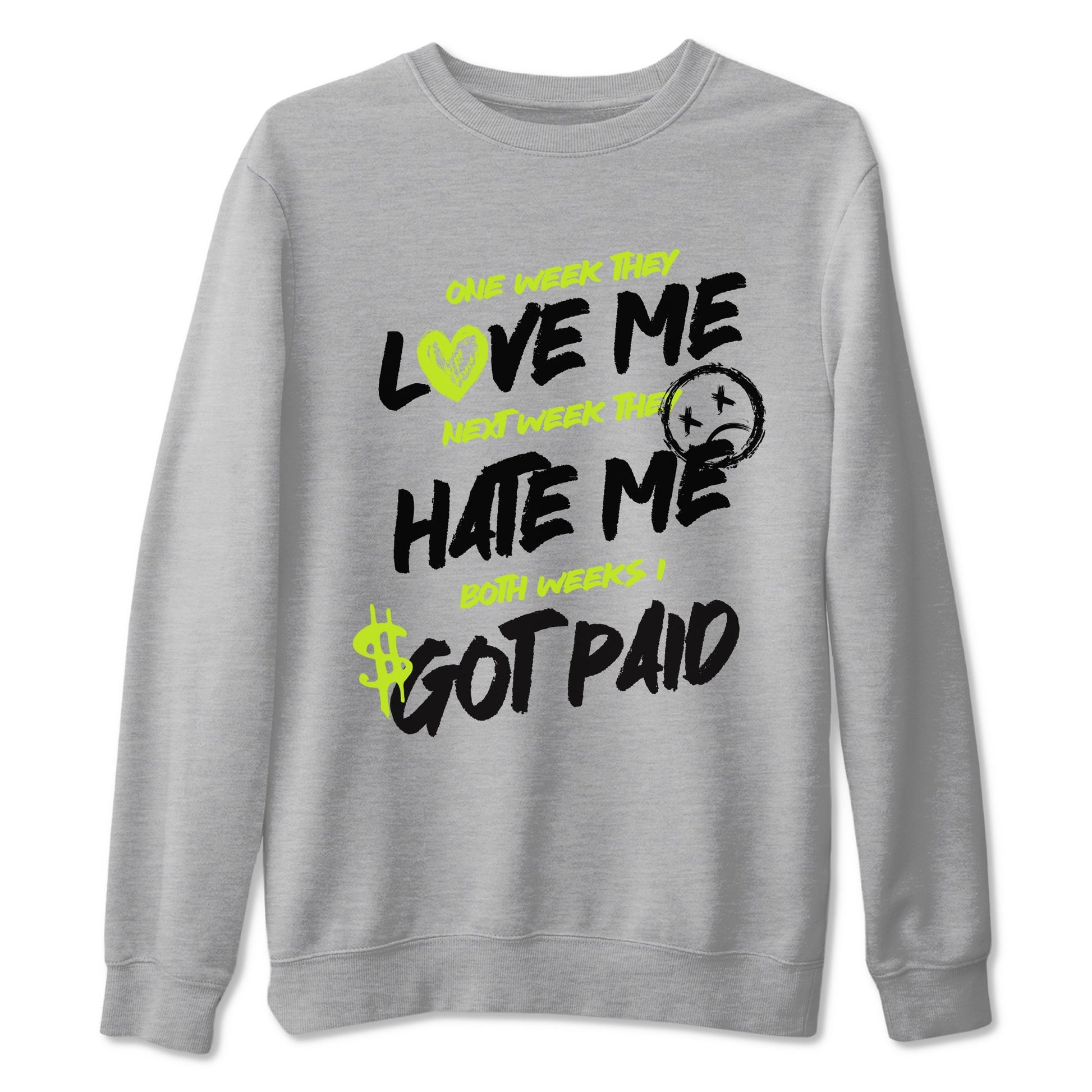 Foams One Black Volt shirts to match jordans I Got Paid sneaker match tees Air Foamposite One Black and Volt match shoes to clothes SNRT Sneaker Tees unisex cotton Heather Grey 2 shirts