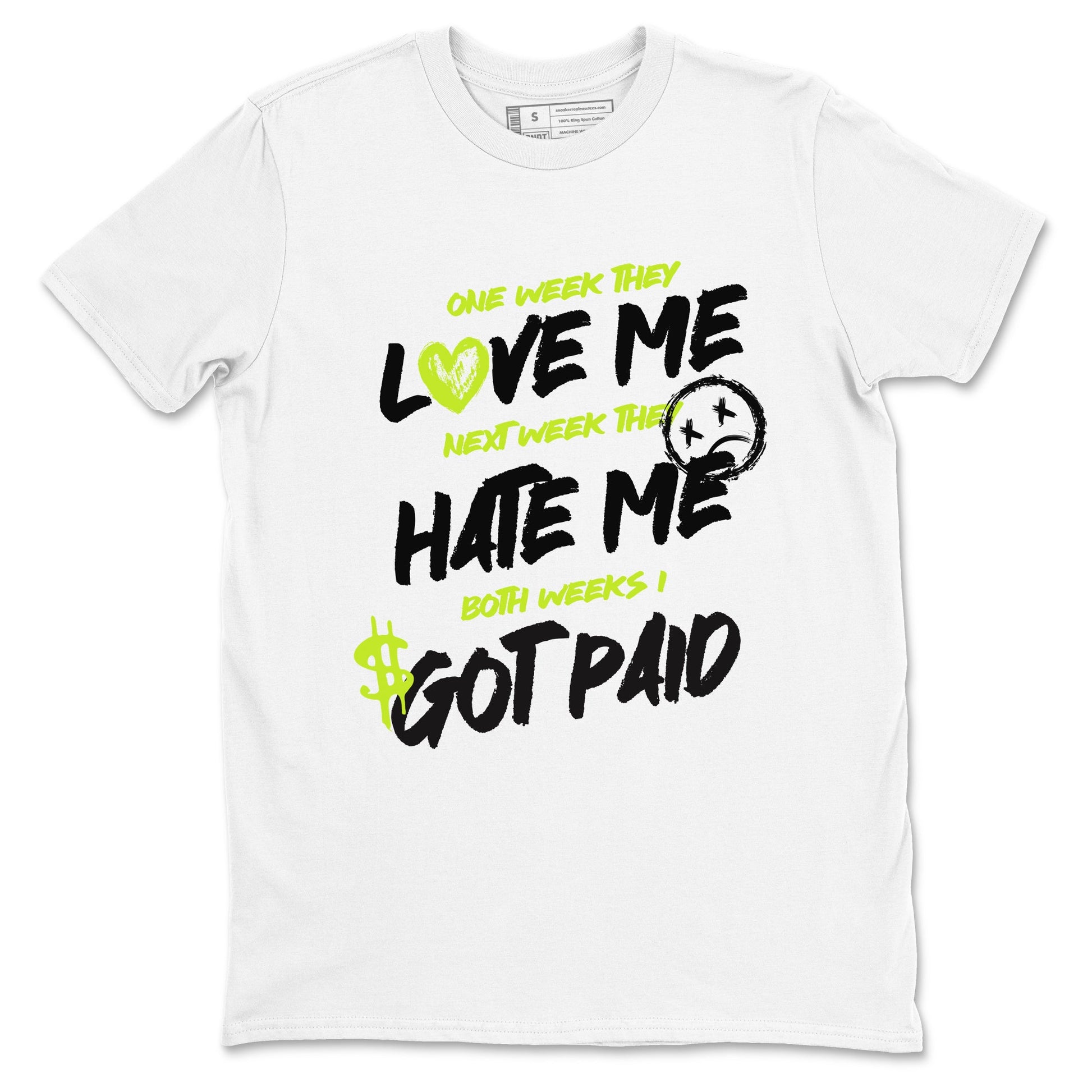 Foams One Black Volt shirts to match jordans I Got Paid sneaker match tees Air Foamposite One Black and Volt match shoes to clothes SNRT Sneaker Tees unisex cotton White 2 shirts