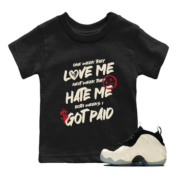 Sneaker Threads – Sneaker Tees To Match Air Foamposite One Pearl – I Got Paid Youth Graphic Tee Black 1. Perfect for Jordan releases 2025 colorways.
