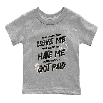 Sneaker Threads – Sneaker Tees To Match Air Foamposite One Pearl – I Got Paid Youth Graphic Tee Heather Grey 2. Perfect for Jordan releases 2025 colorways.