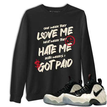 Sneaker Threads – Sneaker Tees To Match Air Foamposite One Pearl – I Got Paid Graphic Tee Black 1. Perfect for Jordan releases 2025 colorways.