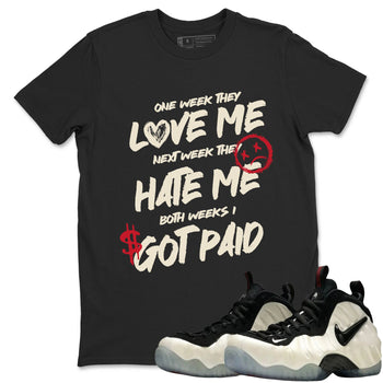 Sneaker Threads – Sneaker Tees To Match Air Foamposite One Pearl – I Got Paid Graphic Tee Black 1. Perfect for Jordan releases 2025 colorways.