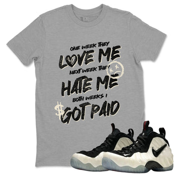 Sneaker Threads – Sneaker Tees To Match Air Foamposite One Pearl – I Got Paid Graphic Tee Heather Grey 1. Perfect for Jordan releases 2025 colorways.