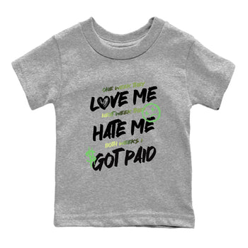 Sneaker match tees – Sneaker Tees To Match Air Foamposite One Pine Green Shoes – I Got Paid Kids T-Shirt Heather Grey 2