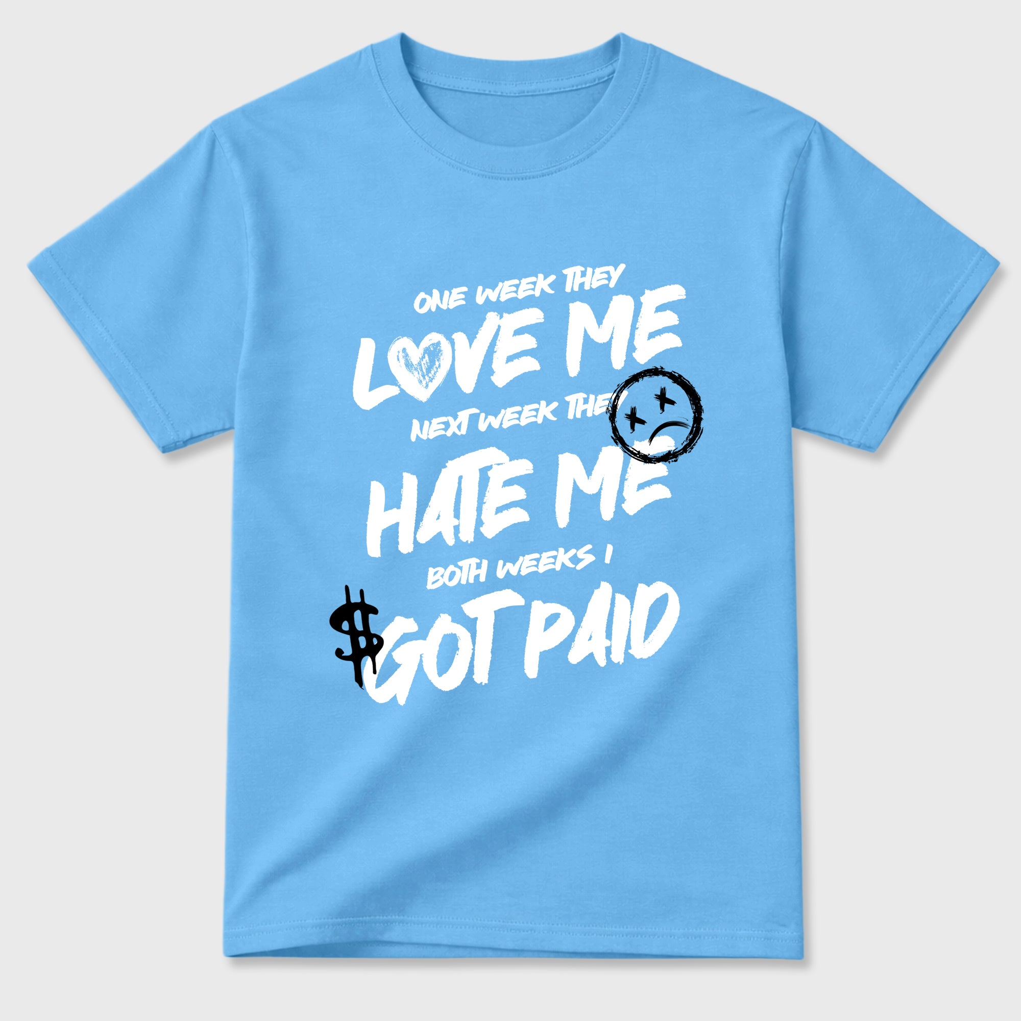 Best Sneakerfit Graphic Tee. Graphic Outfits. Sneaker Tees To Match Air Foamposite Pro University Blue Sneakers – I Got Paid Tee Carolina Blue 2