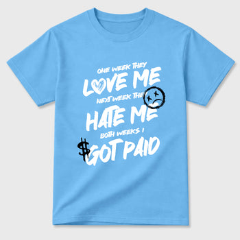 Best Sneakerfit Graphic Tee. Graphic Outfits. Sneaker Tees To Match Air Foamposite Pro University Blue Sneakers – I Got Paid Tee Carolina Blue 2