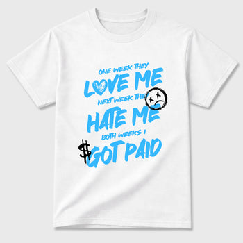 Best Sneakerfit Graphic Tee. Graphic Outfits. Sneaker Tees To Match Air Foamposite Pro University Blue Sneakers – I Got Paid Tee White 2