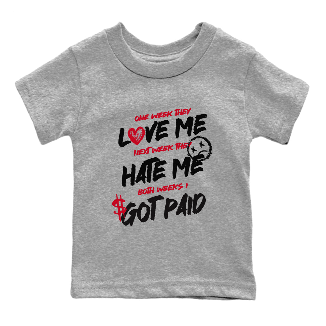 1s '85 Bred shirts to match jordans I Got Paid best t shirts to wear with jordans Air Jordan 1 High '85 Bred match shoes to clothes SNRT Sneaker Tees Youth Baby Heather Grey 2 tee