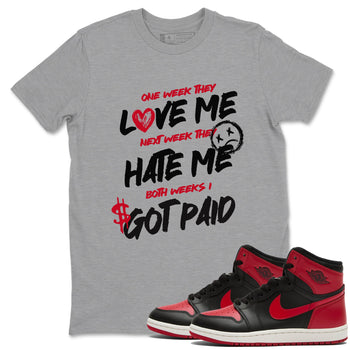1s '85 Bred shirts to match jordans I Got Paid best t shirts to wear with jordans Air Jordan 1 High '85 Bred match shoes to clothes SNRT Sneaker Tees unisex cotton Heather Grey 1 shirts