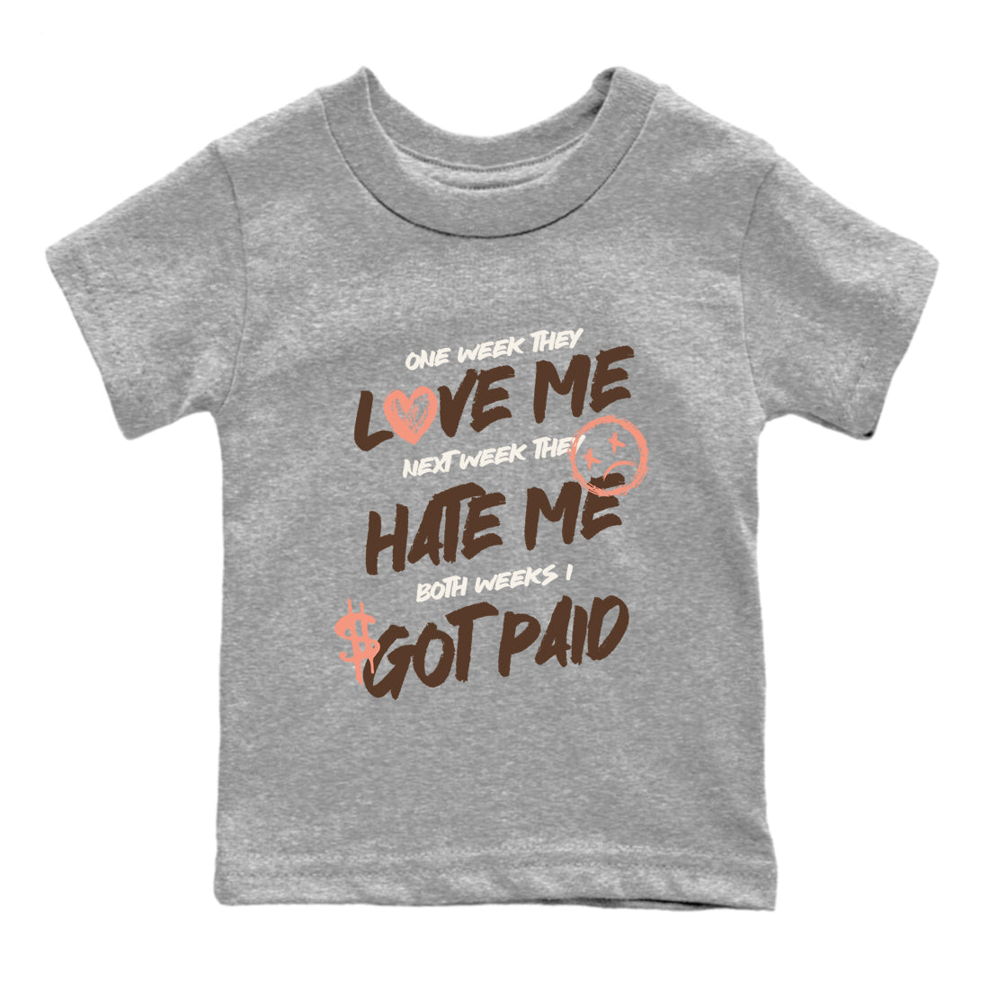 Sneaker match tees – Sneaker Tees To Match Air Jordan 1 Baroque Brown Shoes – I Got Paid Kids T-Shirt Heather Grey 2
