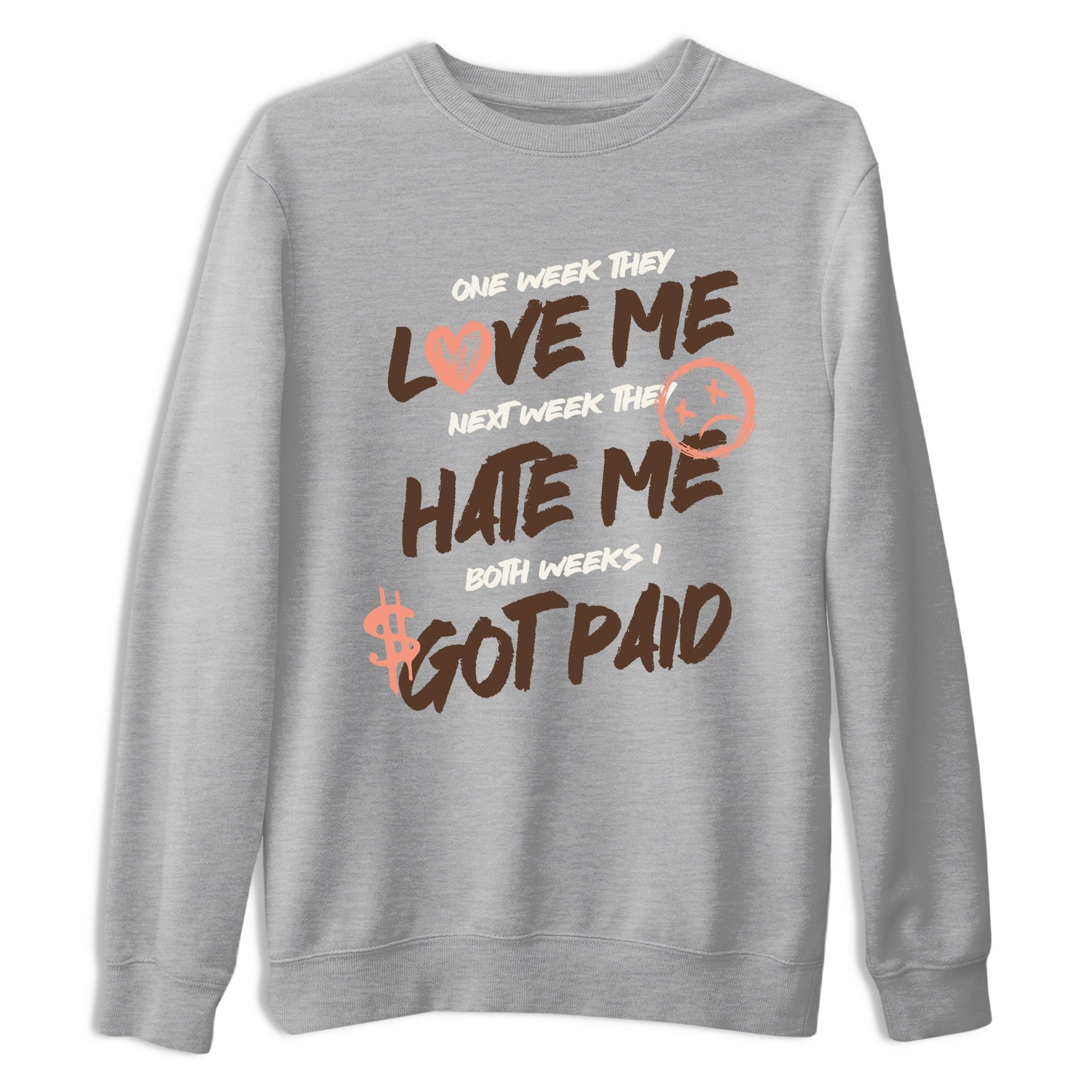 Sneaker match tees – Sneaker Tees To Match Air Jordan 1 Baroque Brown Shoes – I Got Paid Tee Heather Grey 2