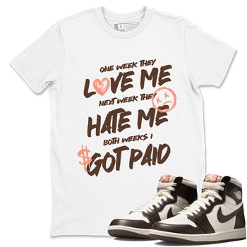 Sneaker match tees – Sneaker Tees To Match Air Jordan 1 Baroque Brown Shoes – I Got Paid Tee White 1