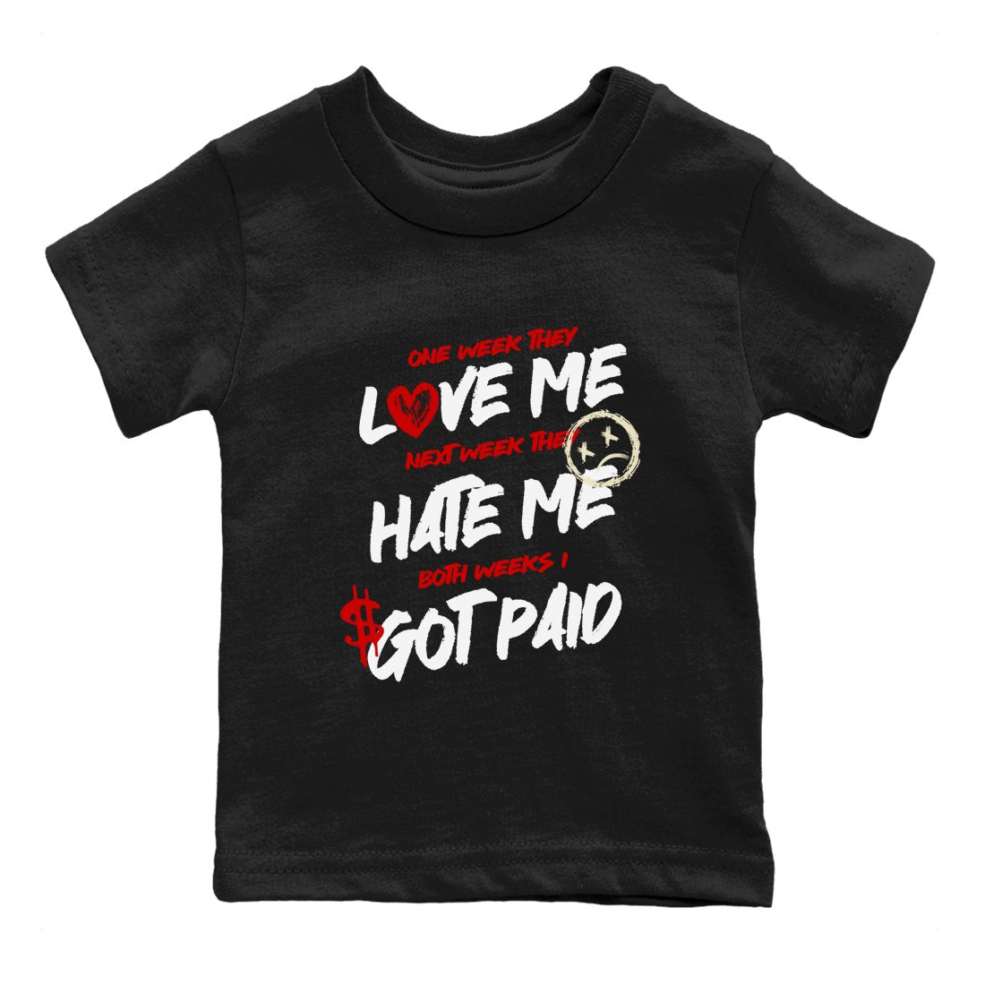 Air Jordan 1 Black Toe Reimagined shirts to match jordans I Got Paid best t shirts to wear with jordans Air Jordan 1 Black Toe Reimagined match shoes to clothes SNRT Sneaker Tees Youth Baby Black 2 tee