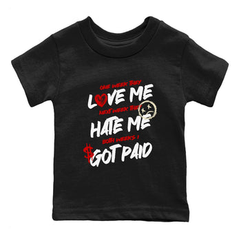 Air Jordan 1 Black Toe Reimagined shirts to match jordans I Got Paid best t shirts to wear with jordans Air Jordan 1 Black Toe Reimagined match shoes to clothes SNRT Sneaker Tees Youth Baby Black 2 tee