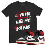 Air Jordan 1 Black Toe Reimagined shirts to match jordans I Got Paid best t shirts to wear with jordans Air Jordan 1 Black Toe Reimagined match shoes to clothes SNRT Sneaker Tees unisex cotton Black 1 shirts