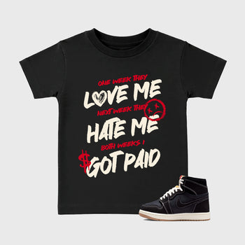 Sneaker match tees – Sneaker Tees To Match Air Jordan 1 Flight Club Shoes – I Got Paid Kids T-Shirt Black 1
