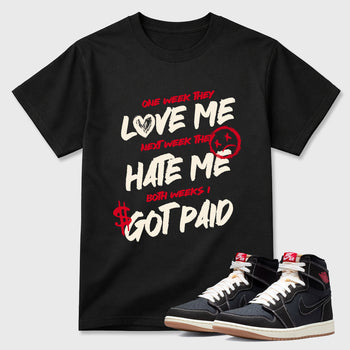 Sneaker match tees – Sneaker Tees To Match Air Jordan 1 Flight Club Shoes – I Got Paid Tee Black 1