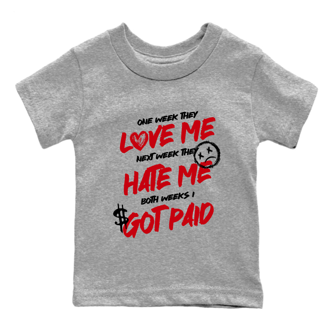 Best Sneakerfit graphic tee – Sneaker Tees To Match Air Jordan 1 Low Chicago Sneakers – I Got Paid Kids T-Shirt Heather Grey 2