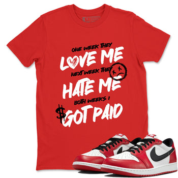 Best Sneakerfit graphic tee – Sneaker Tees To Match Air Jordan 1 Low Chicago Sneakers – I Got Paid Tee Red 1