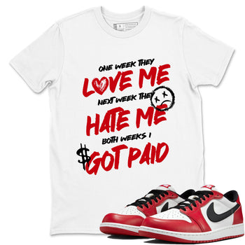 Best Sneakerfit graphic tee – Sneaker Tees To Match Air Jordan 1 Low Chicago Sneakers – I Got Paid Tee White 1