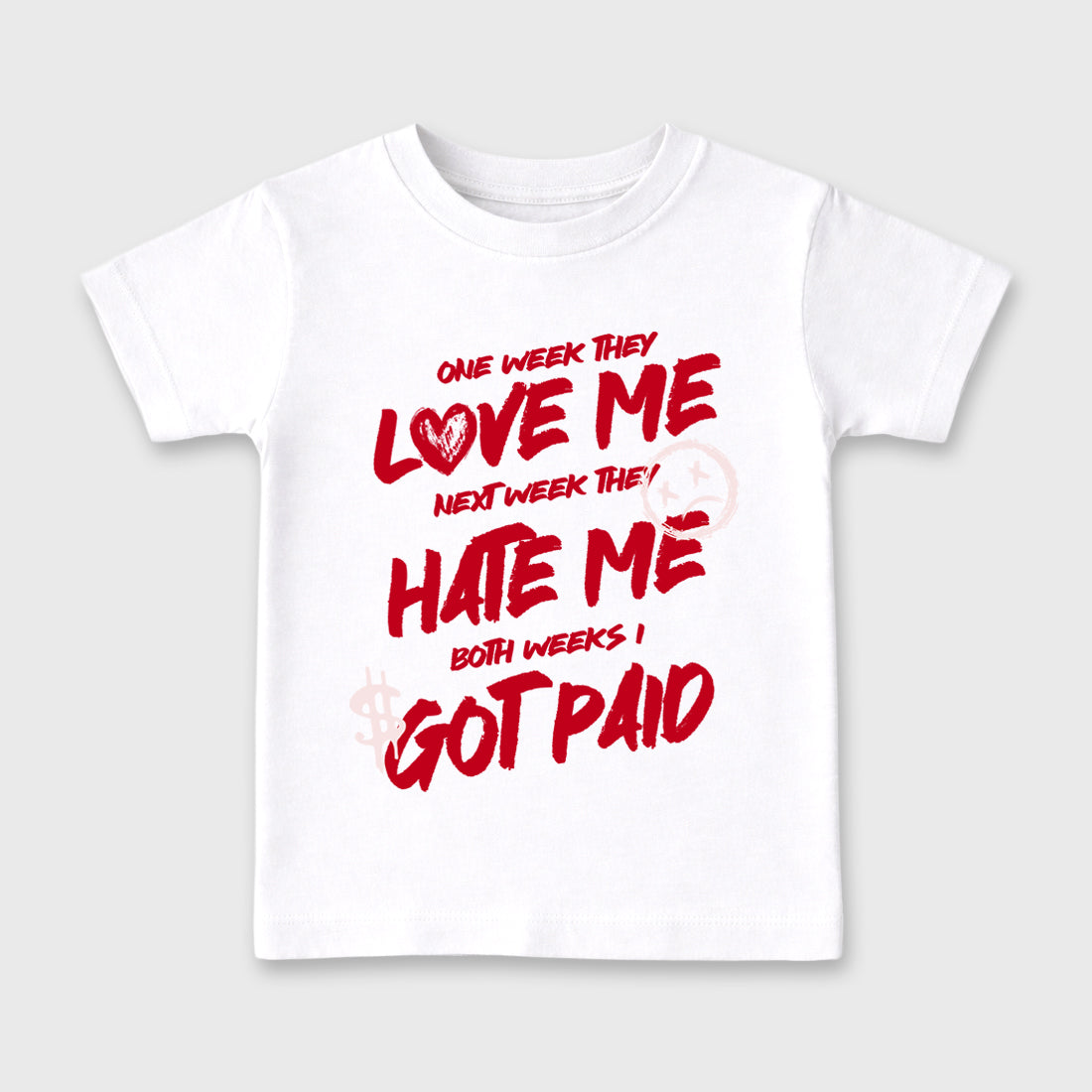 I Got Paid Baby & Kids Graphic T-Shirt featuring original artwork designed to match the Air Jordan 1 Nails and Grails. White 2 Kids Graphic Tee.