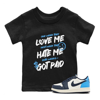 1s Obsidian shirts to match jordans I Got Paid shirts to match Jordans AJ1 Retro Low OG Obsidian match shoes to clothes SNRT Sneaker Tees Youth Baby Black 1 tee