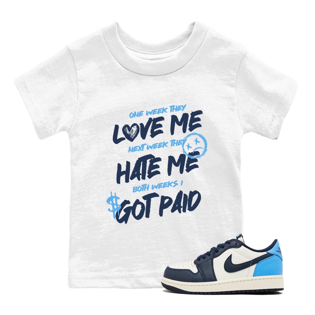 1s Obsidian shirts to match jordans I Got Paid shirts to match Jordans AJ1 Retro Low OG Obsidian match shoes to clothes SNRT Sneaker Tees Youth Baby White 1 tee