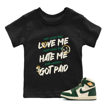 Sneaker Threads – Sneaker Tees To Match Air Jordan 1 Pro Green – I Got Paid Youth Graphic Tee Black 1. Perfect for Jordan releases 2025 colorways.