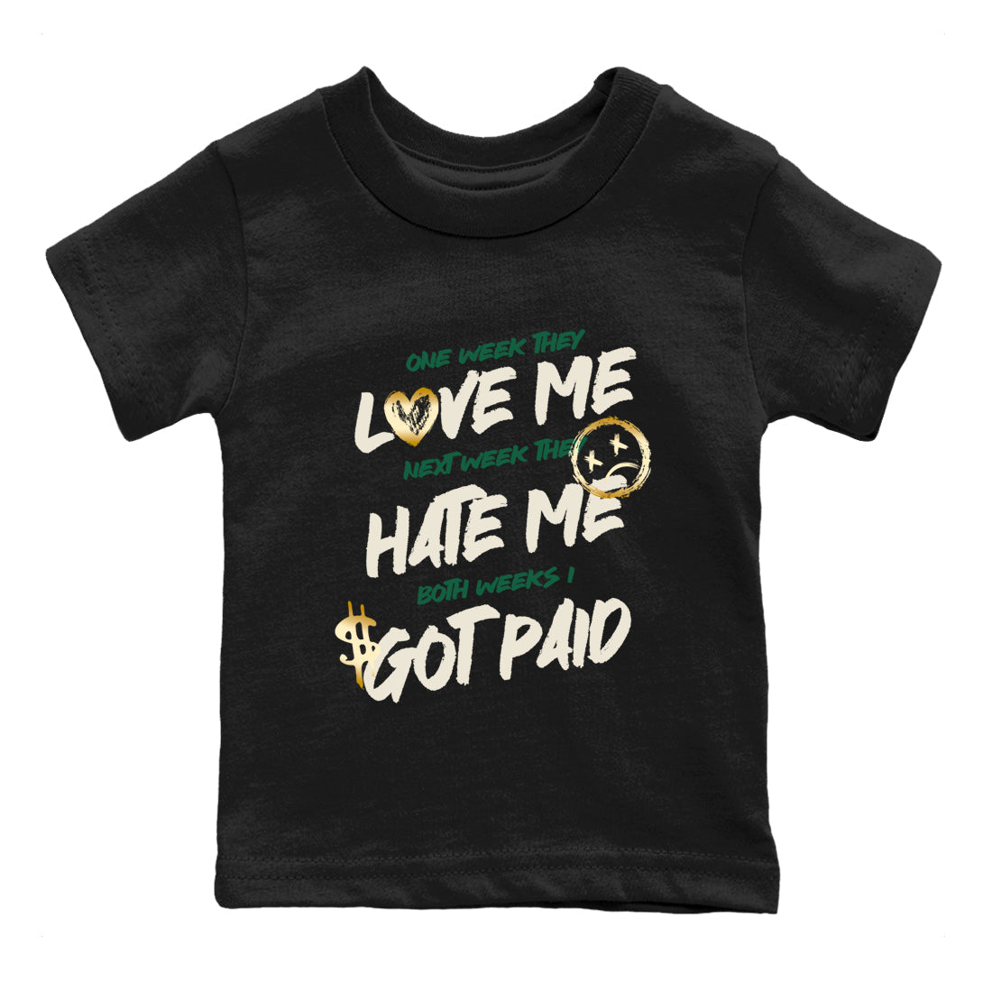 Sneaker Threads – Sneaker Tees To Match Air Jordan 1 Pro Green – I Got Paid Youth Graphic Tee Black 2. Perfect for Jordan releases 2025 colorways.
