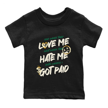 Sneaker Threads – Sneaker Tees To Match Air Jordan 1 Pro Green – I Got Paid Youth Graphic Tee Black 2. Perfect for Jordan releases 2025 colorways.