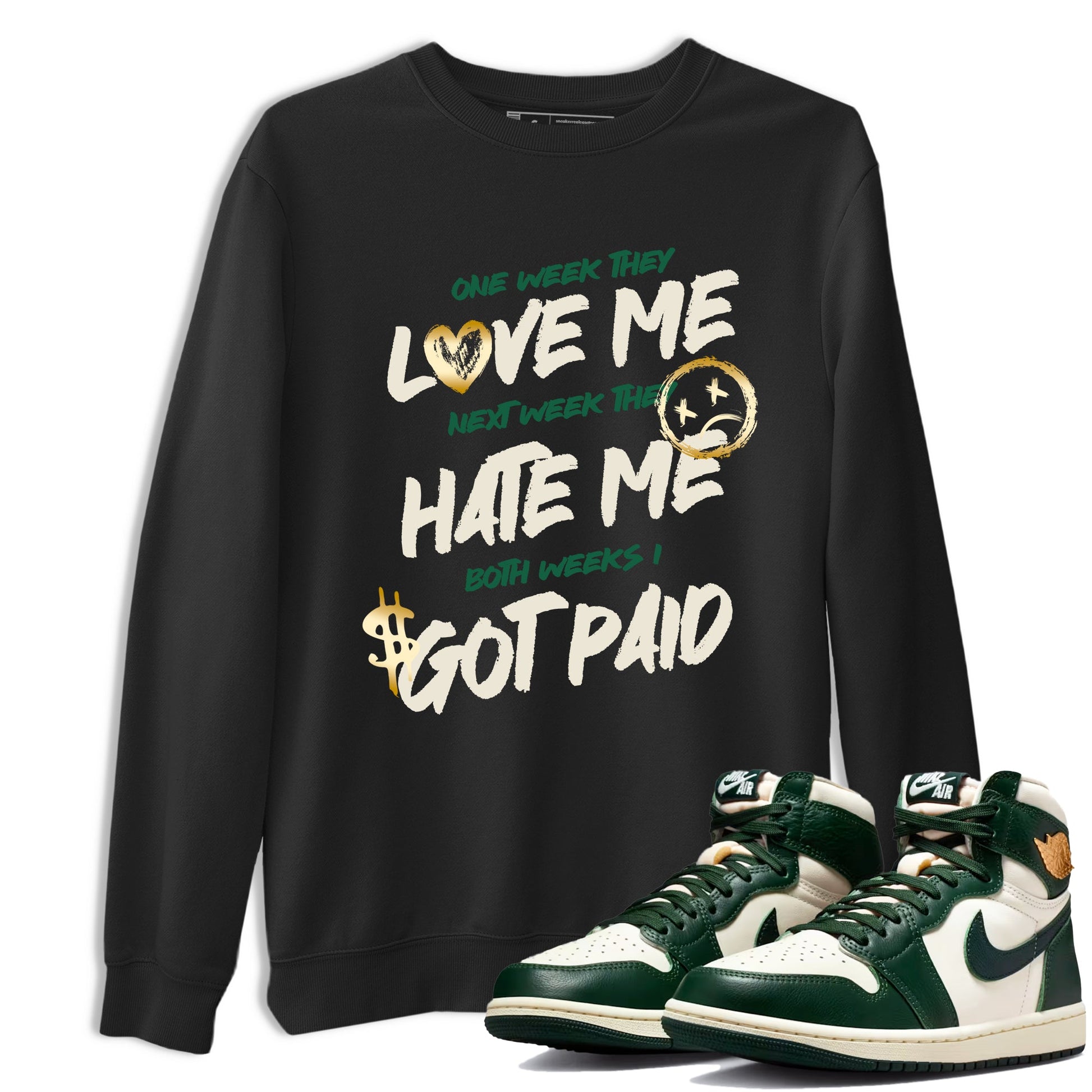 Sneaker Threads – Sneaker Tees To Match Air Jordan 1 Pro Green – I Got Paid Graphic Tee Black 1. Perfect for Jordan releases 2025 colorways.