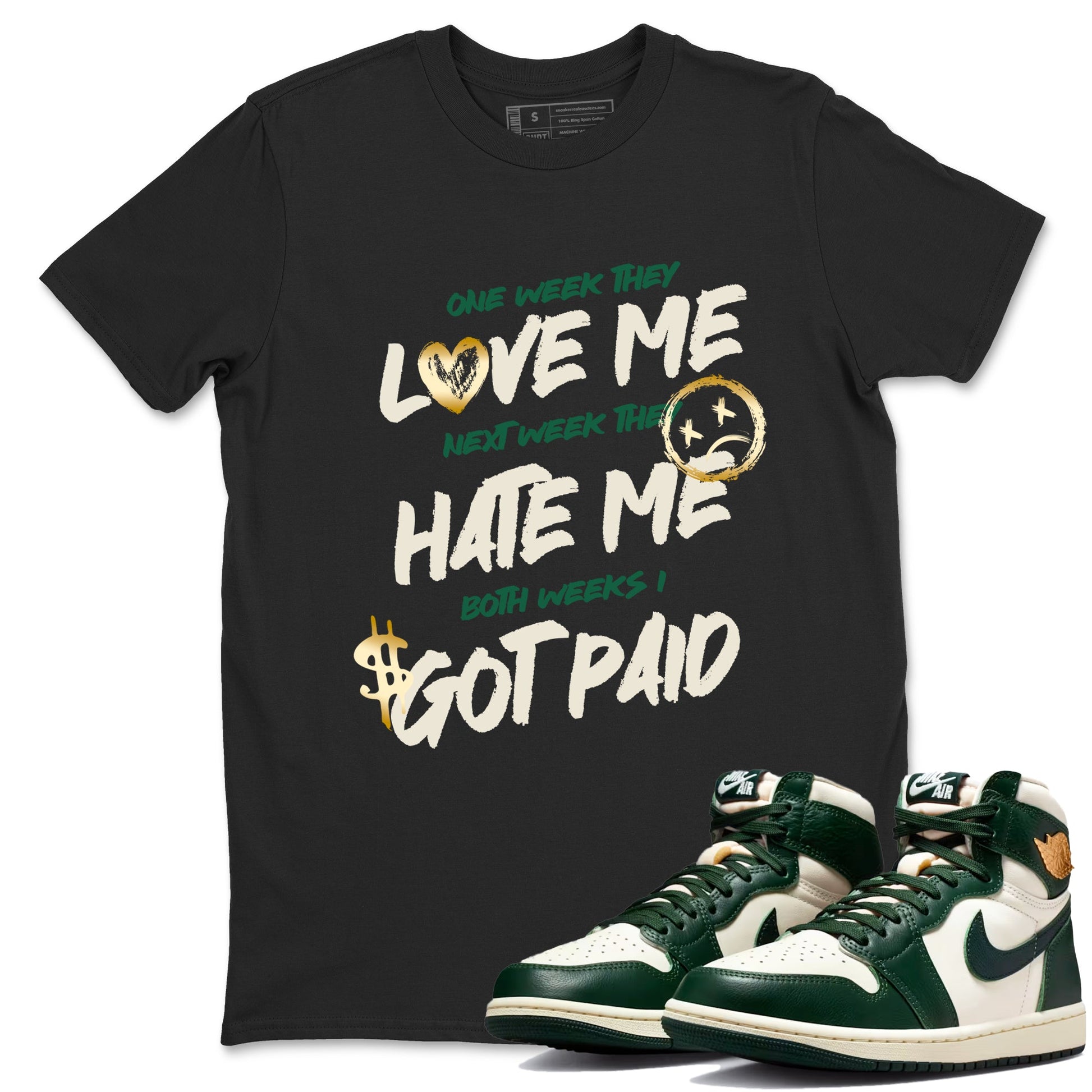 Sneaker Threads – Sneaker Tees To Match Air Jordan 1 Pro Green – I Got Paid Graphic Tee Black 1. Perfect for Jordan releases 2025 colorways.