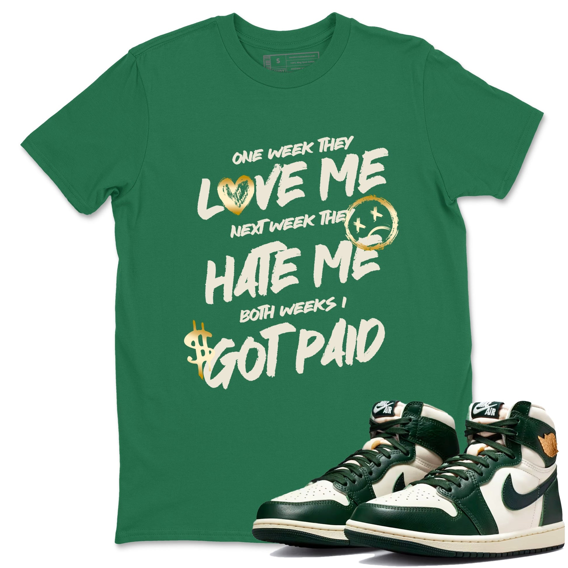 Sneaker Threads – Sneaker Tees To Match Air Jordan 1 Pro Green – I Got Paid Graphic Tee Kelly Green 1. Perfect for Jordan releases 2025 colorways.