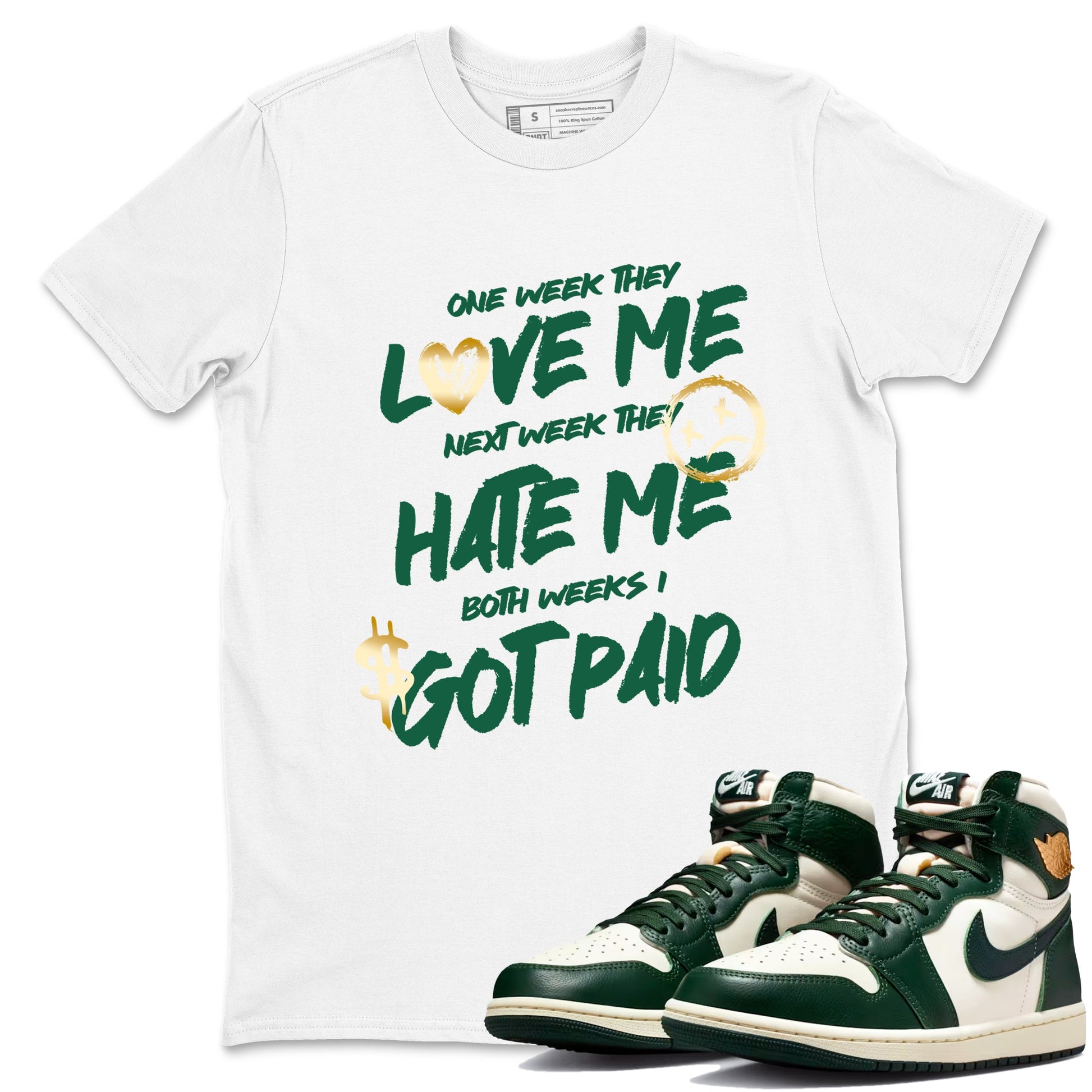 Sneaker Threads – Sneaker Tees To Match Air Jordan 1 Pro Green – I Got Paid Graphic Tee White 1. Perfect for Jordan releases 2025 colorways.