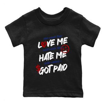 1s Rare Air shirts to match jordans I Got Paid sneaker match tees Air Jordan 1 High OG Rare Air Deep Royal Blue match shoes to clothes SNRT Sneaker Tees Youth Baby Black 2 tee