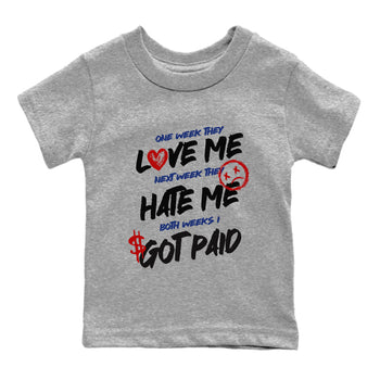 1s Rare Air shirts to match jordans I Got Paid sneaker match tees Air Jordan 1 High OG Rare Air Deep Royal Blue match shoes to clothes SNRT Sneaker Tees Youth Baby Heather Grey 2 tee