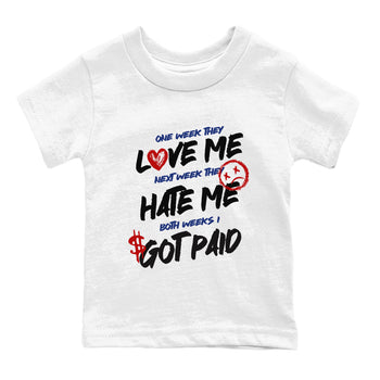 1s Rare Air shirts to match jordans I Got Paid sneaker match tees Air Jordan 1 High OG Rare Air Deep Royal Blue match shoes to clothes SNRT Sneaker Tees Youth Baby White 2 tee