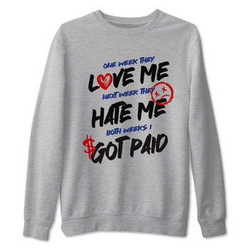 1s Rare Air shirts to match jordans I Got Paid sneaker match tees Air Jordan 1 High OG Rare Air Deep Royal Blue match shoes to clothes SNRT Sneaker Tees unisex cotton Heather Grey 2 shirts