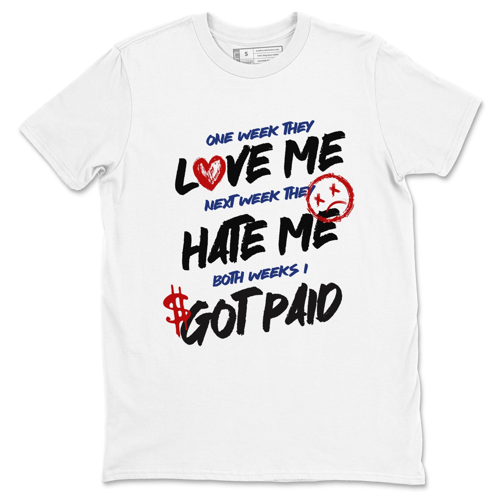 1s Rare Air shirts to match jordans I Got Paid sneaker match tees Air Jordan 1 High OG Rare Air Deep Royal Blue match shoes to clothes SNRT Sneaker Tees unisex cotton White 2 shirts