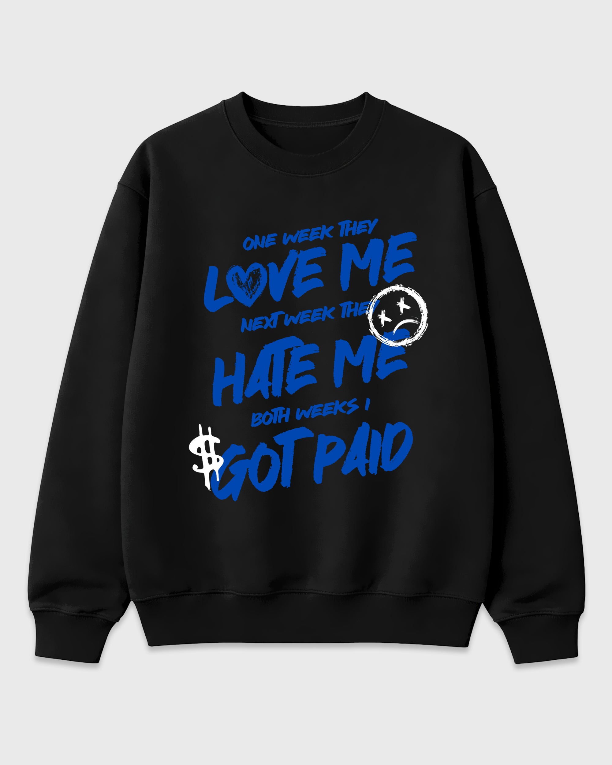 I Got Paid Graphic T-Shirt featuring original streetwear artwork designed to match the Air Jordan 1 Royal. Black 2 Graphic Tee.