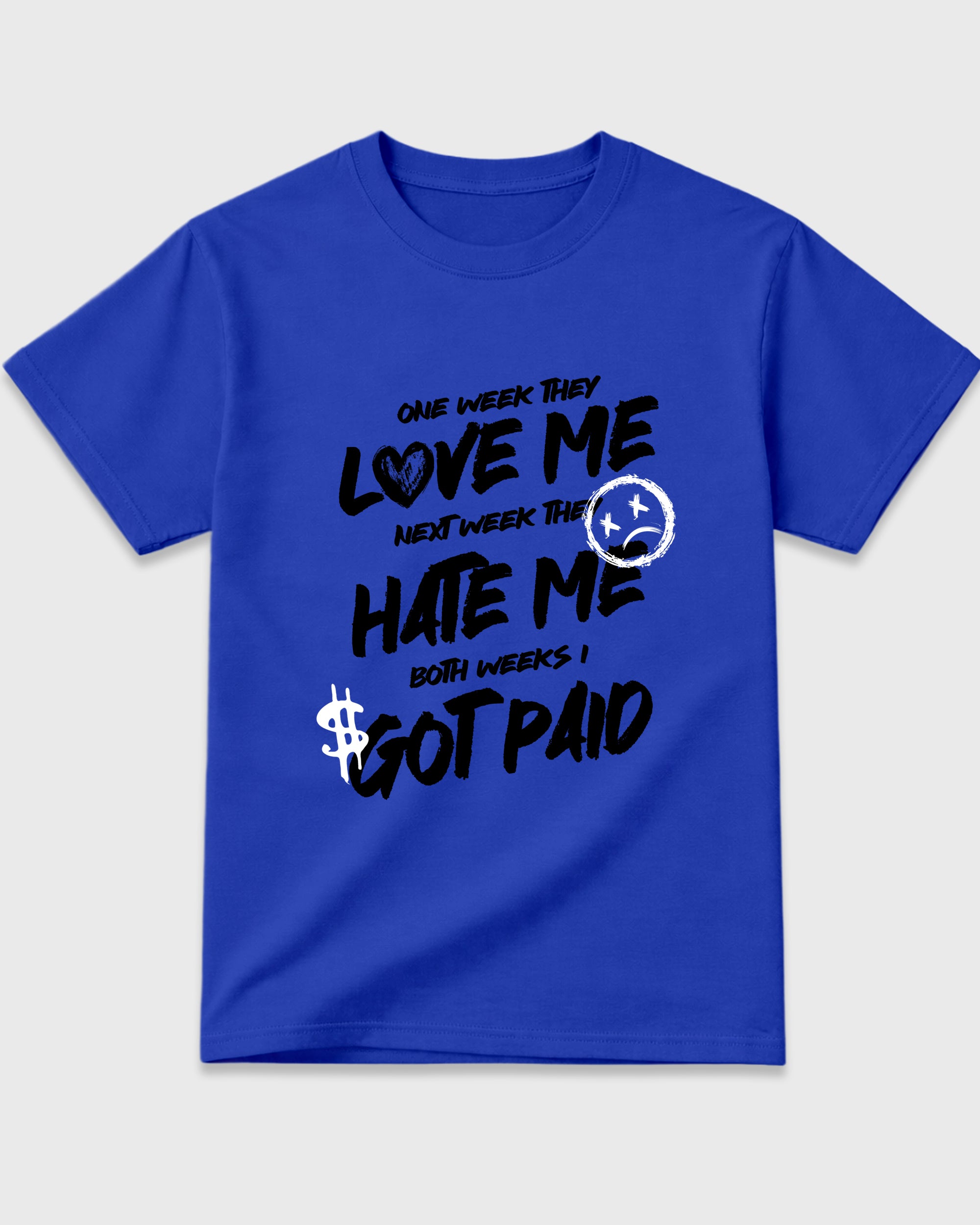 I Got Paid Graphic T-Shirt featuring original streetwear artwork designed to match the Air Jordan 1 Royal. Royal Blue 2 Graphic T-Shirt.
