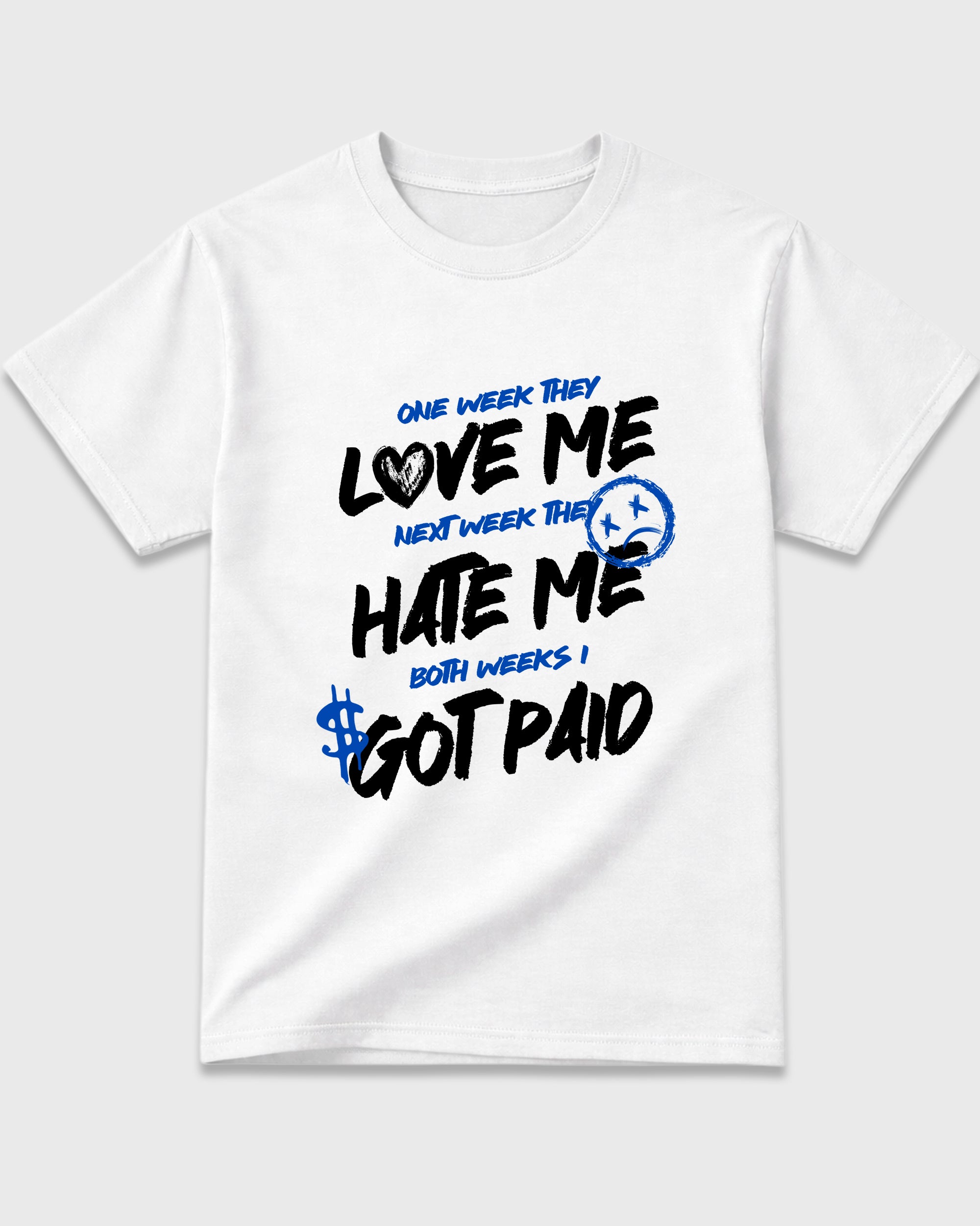 I Got Paid Graphic T-Shirt featuring original streetwear artwork designed to match the Air Jordan 1 Royal. White 2 Graphic T-Shirt.