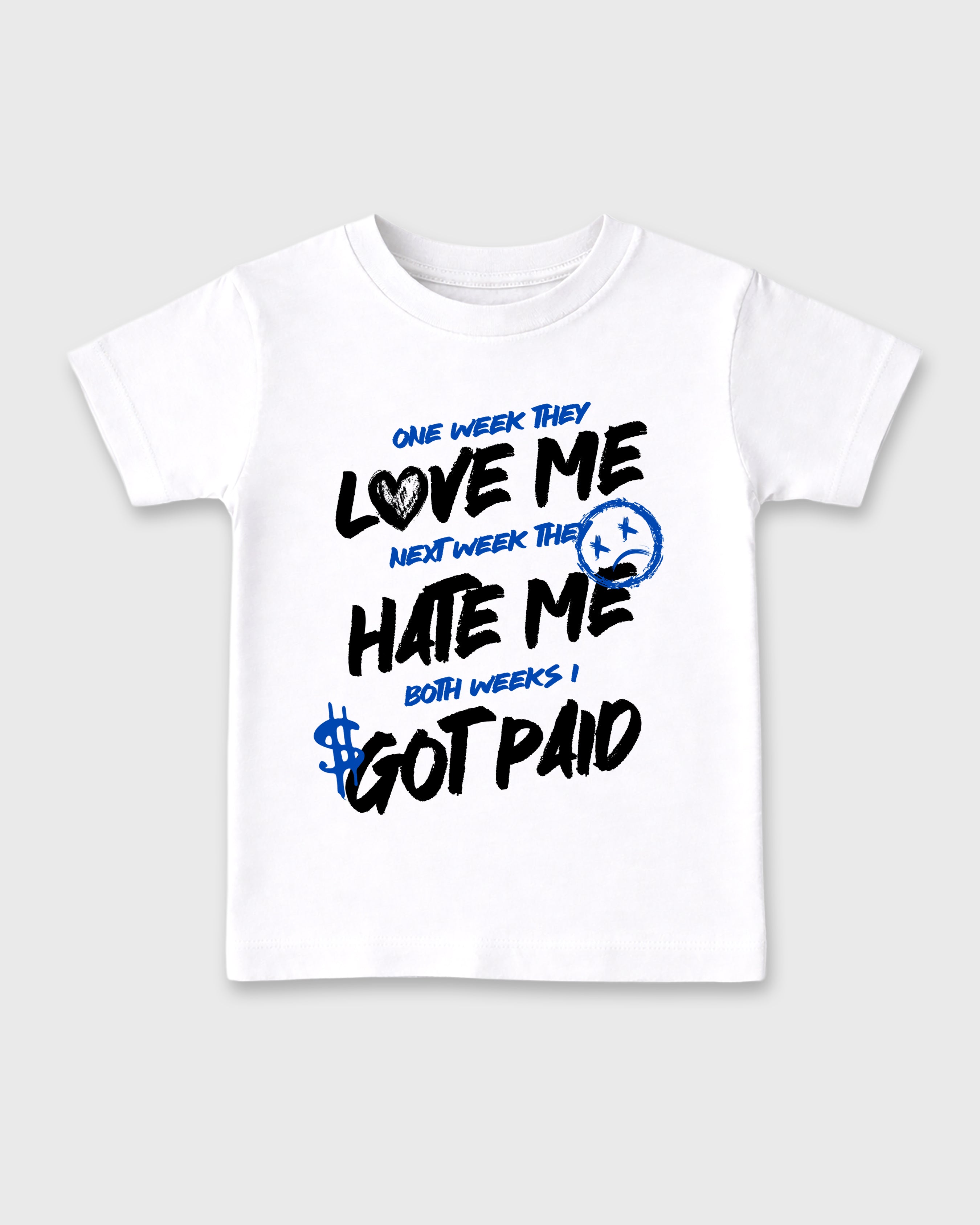 I Got Paid Baby & Kids Graphic T-Shirt featuring original artwork designed to match the Air Jordan 1 Royal. White 2 Kids Graphic Tee.