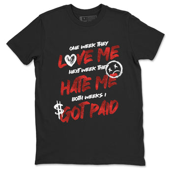 I Got Paid sneaker match t-shirt styled to complete your fit with the Air Jordan 1 Ruby sneakers, shown in Black 2.