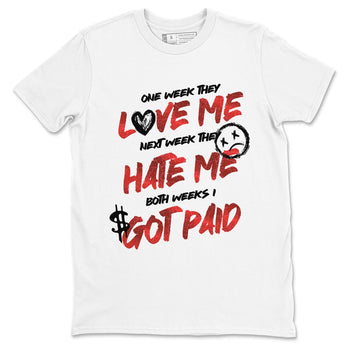 I Got Paid sneaker match t-shirt styled to complete your fit with the Air Jordan 1 Ruby sneakers, shown in White 2.