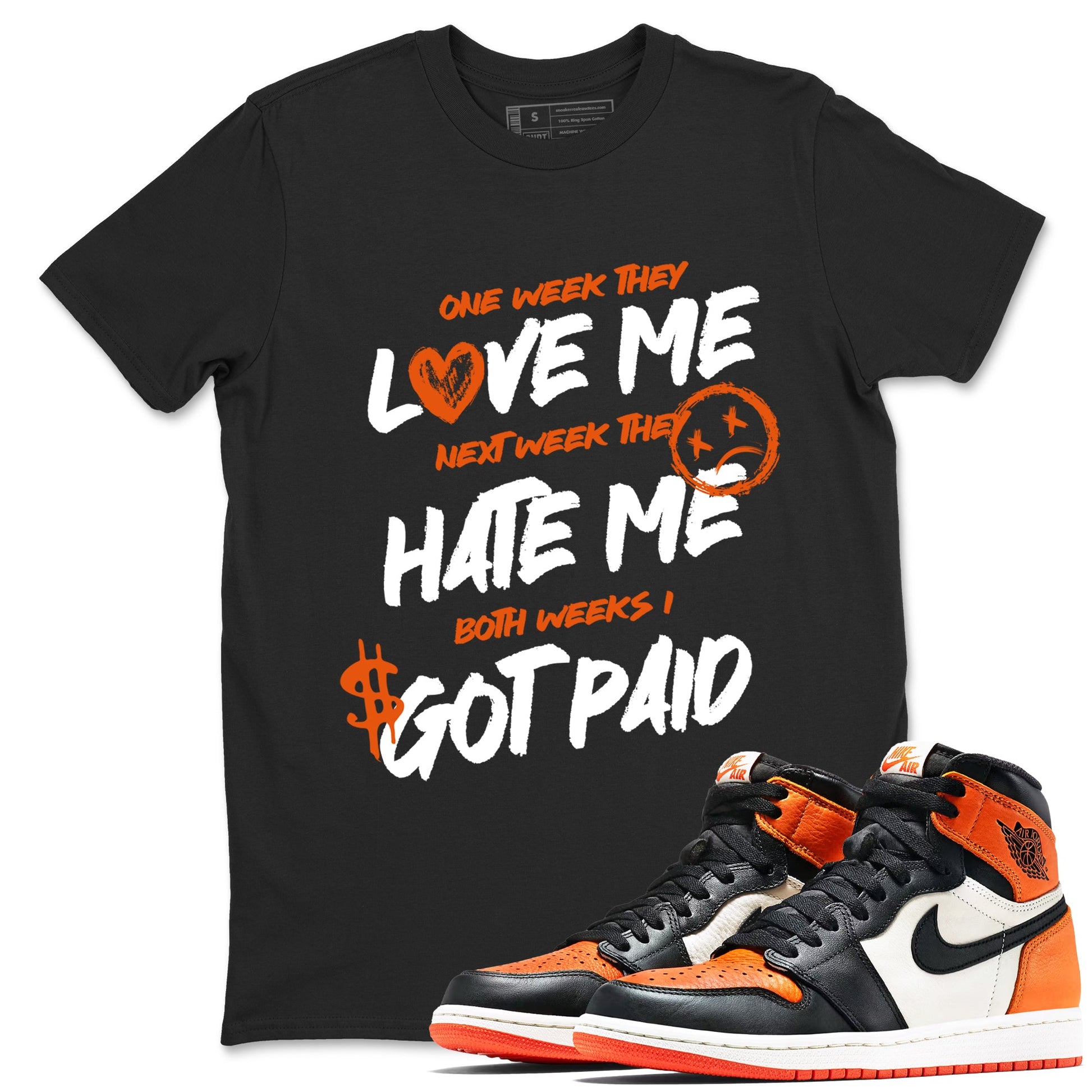 Sneaker match tees – Sneaker Tees To Match Air Jordan 1 Shattered Backboard Shoes – I Got Paid Tee Black 1
