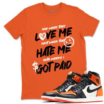 Sneaker match tees – Sneaker Tees To Match Air Jordan 1 Shattered Backboard Shoes – I Got Paid Tee Orange 1