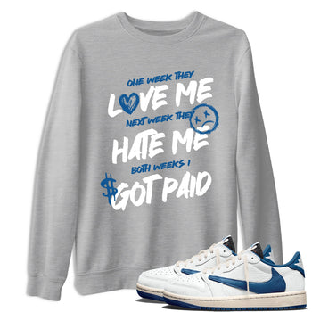 Sneaker Threads – Sneaker Threads To Match Air Jordan 1 Travis Scott Fragment Shoes – I Got Paid Tee Heather Grey 1