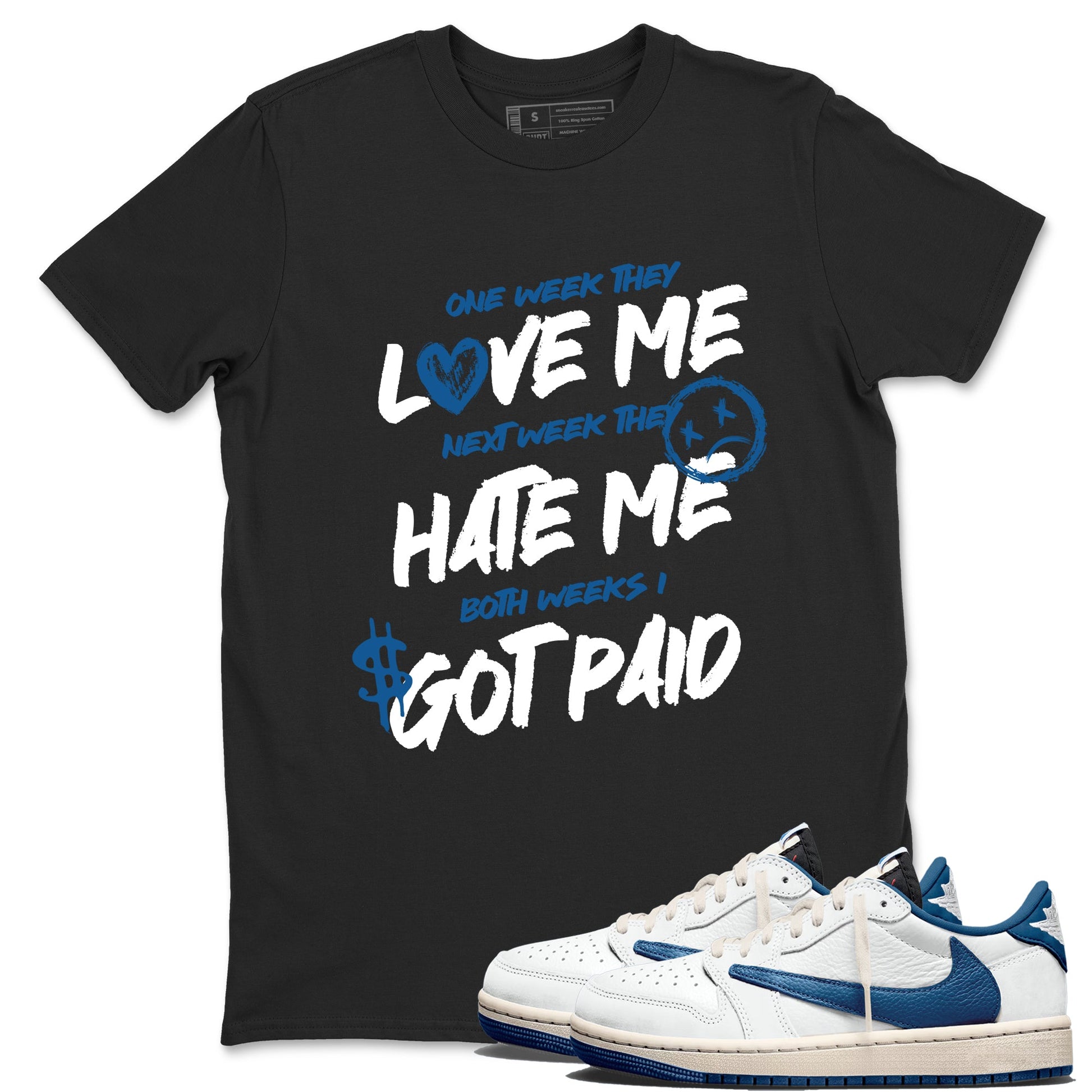 Sneaker Threads – Sneaker Threads To Match Air Jordan 1 Travis Scott Fragment Shoes – I Got Paid Tee Black 1